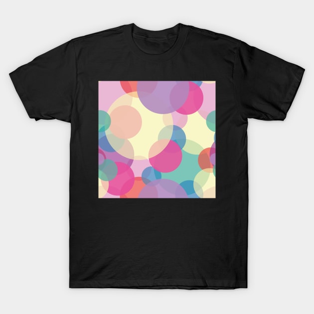 Transparent light pastel colors bubbles pattern T-Shirt by sigdesign